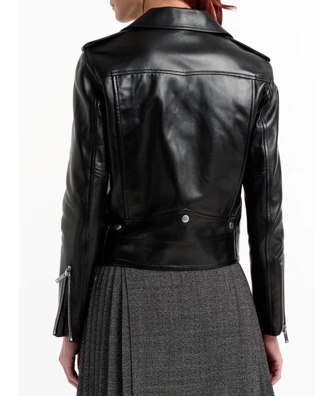 SAINT LAURENT Черная кожаная куртка, фото 2
