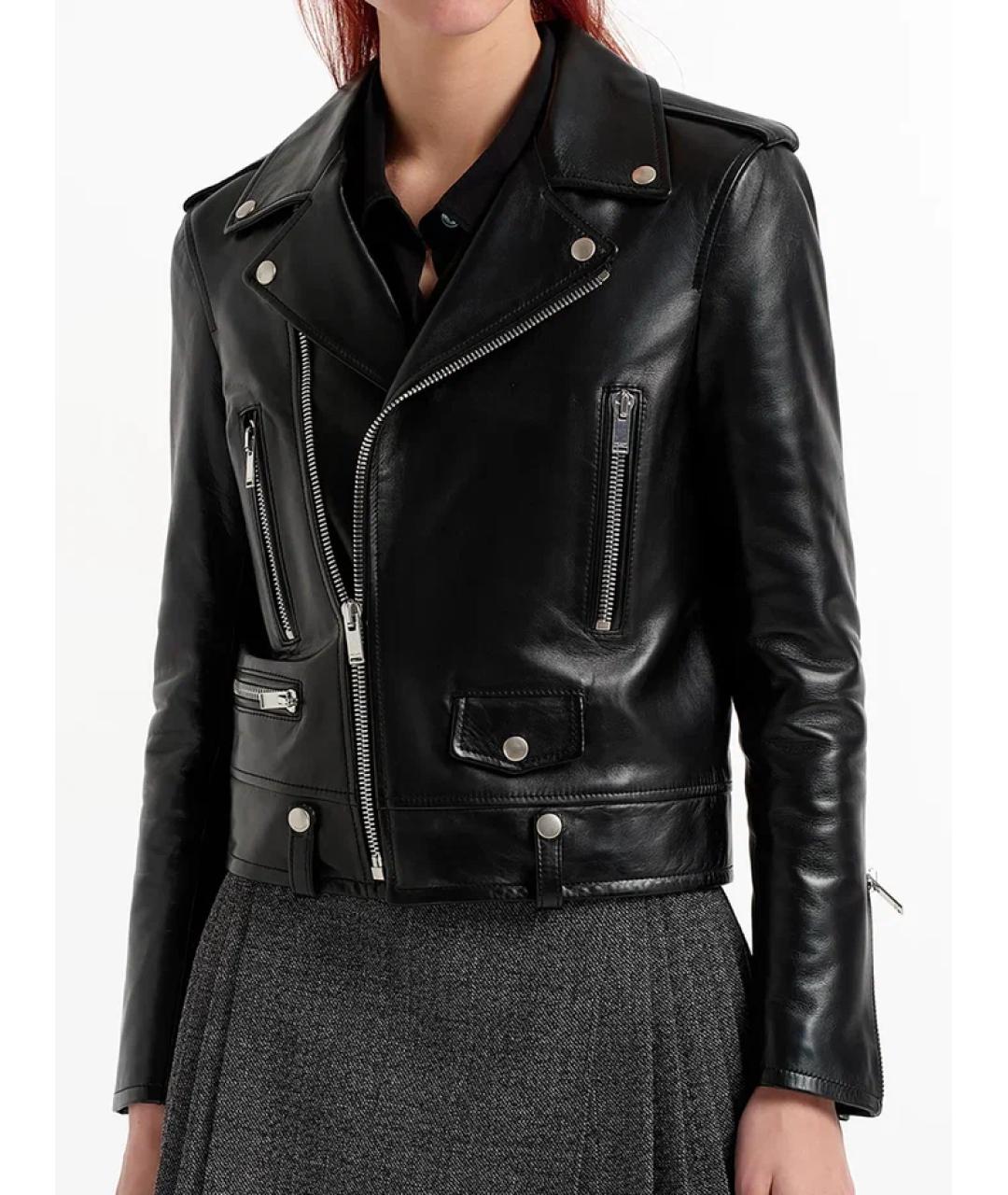 SAINT LAURENT Черная кожаная куртка, фото 4