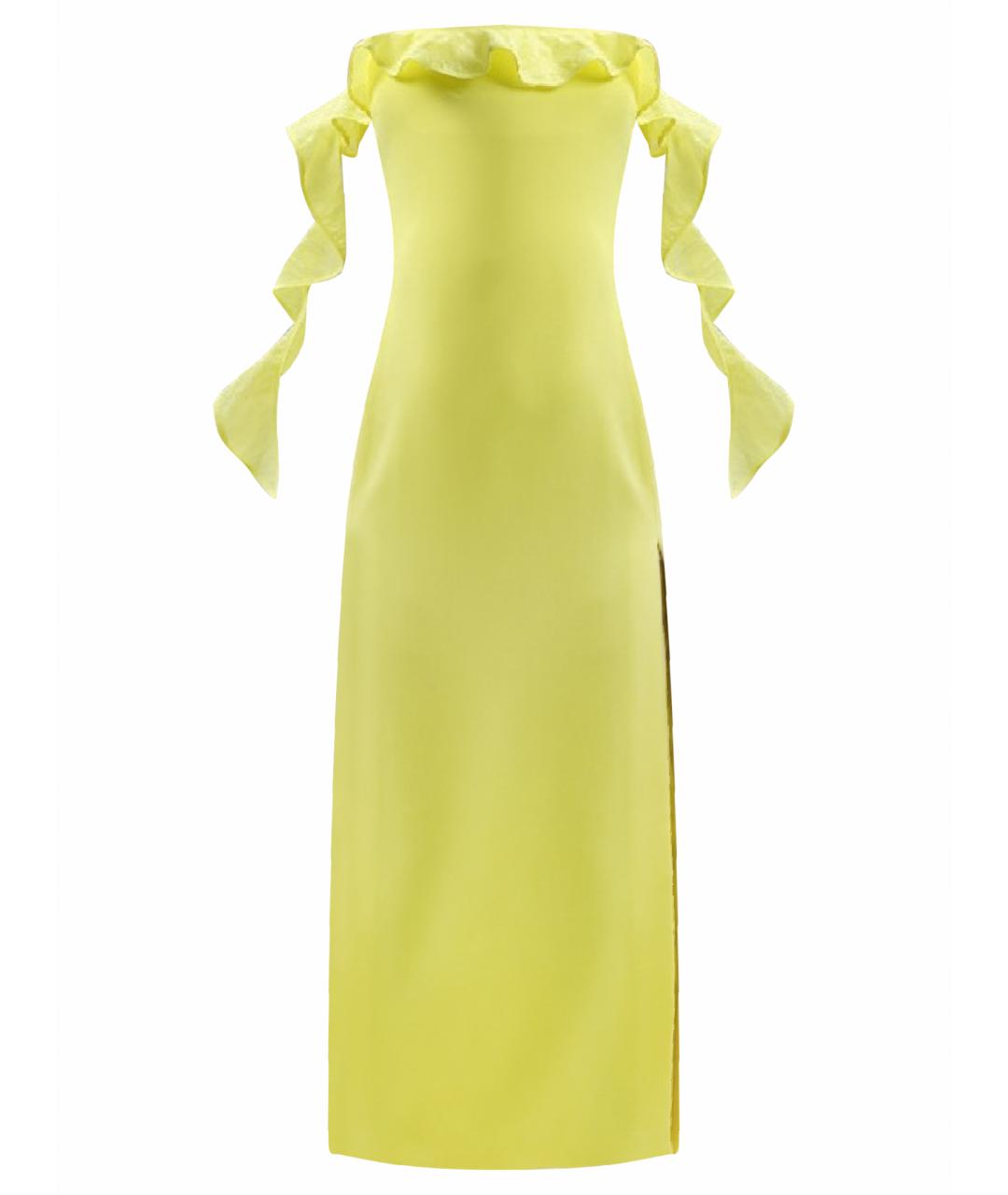 DAVID KOMA Желтое ацетатное коктейльное платье, фото 1