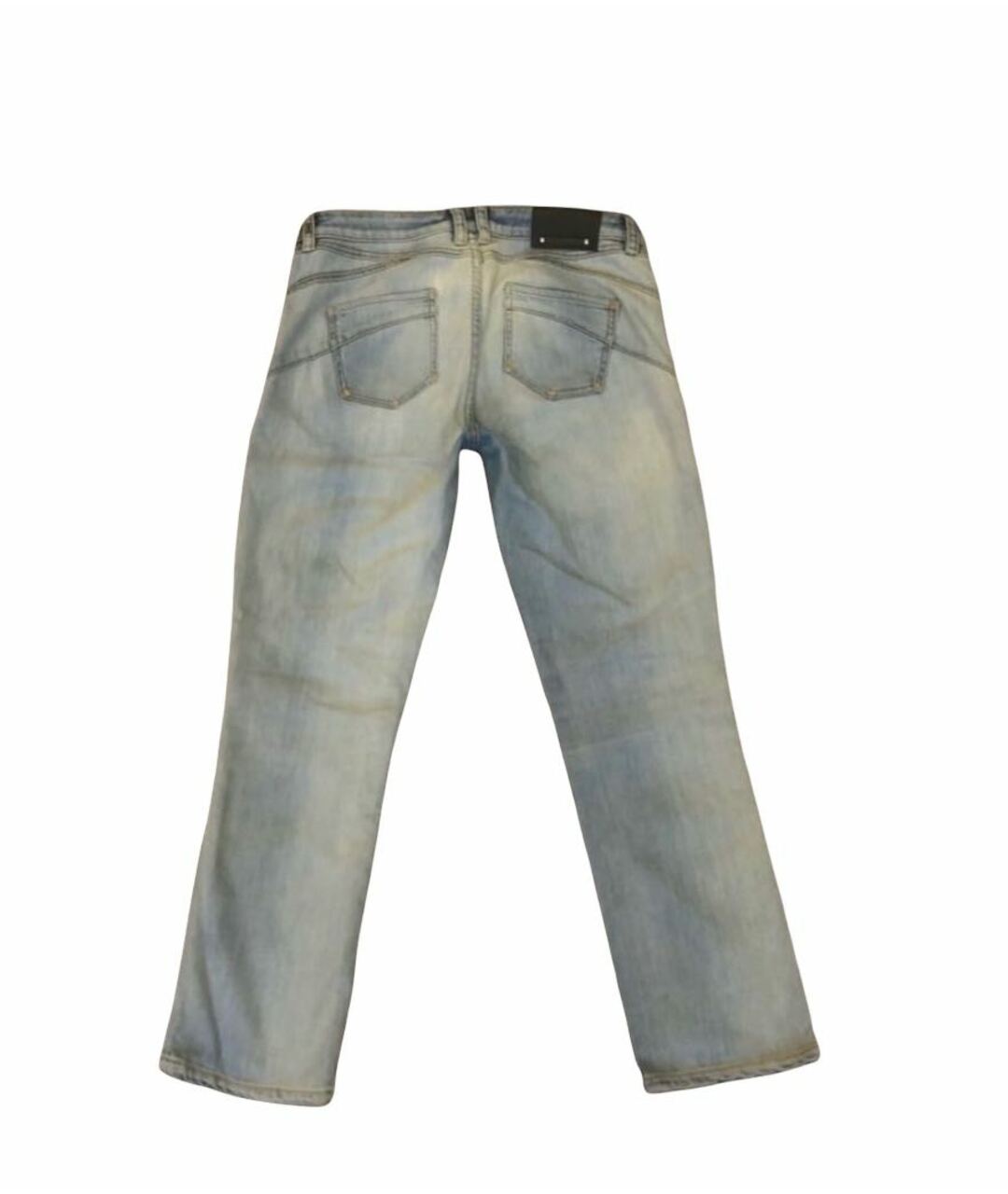 SPORTMAX Голубые хлопко-эластановые прямые джинсы, фото 2