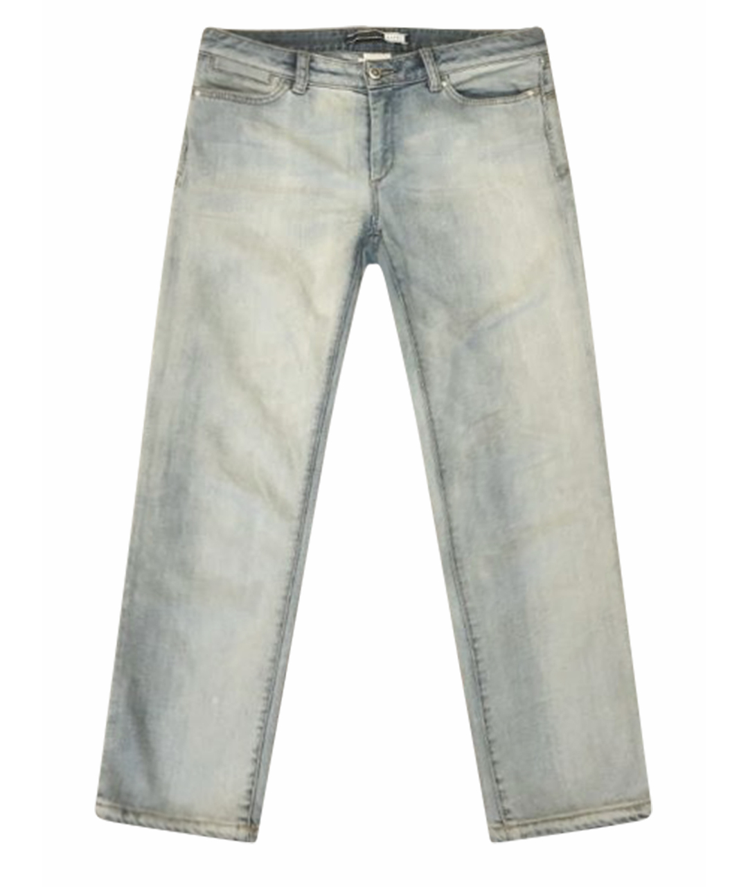 SPORTMAX Голубые хлопко-эластановые прямые джинсы, фото 1