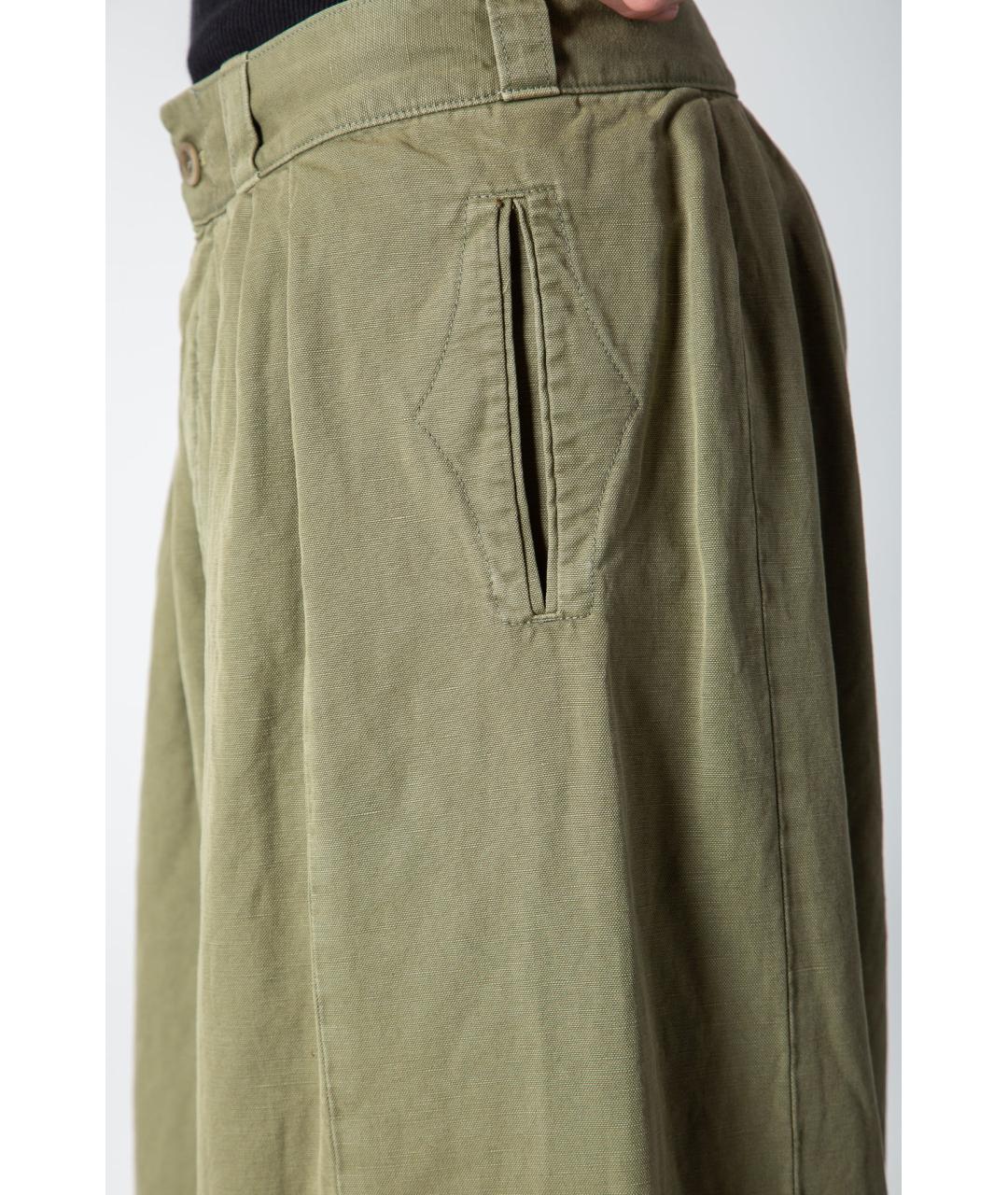 MAISON MARGIELA Хаки хлопковые брюки широкие, фото 3