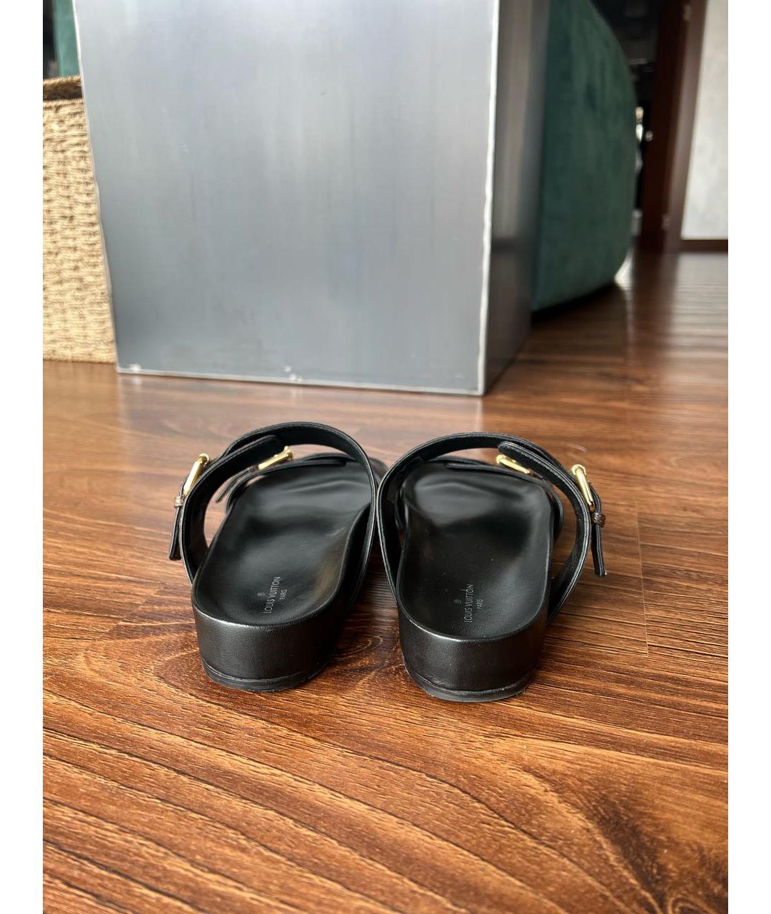 LOUIS VUITTON Коричневые кожаные сандалии, фото 4