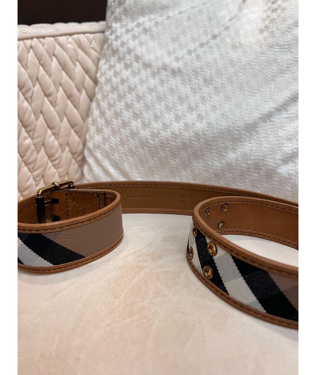 BURBERRY Коричневый кожаный ремень, фото 2