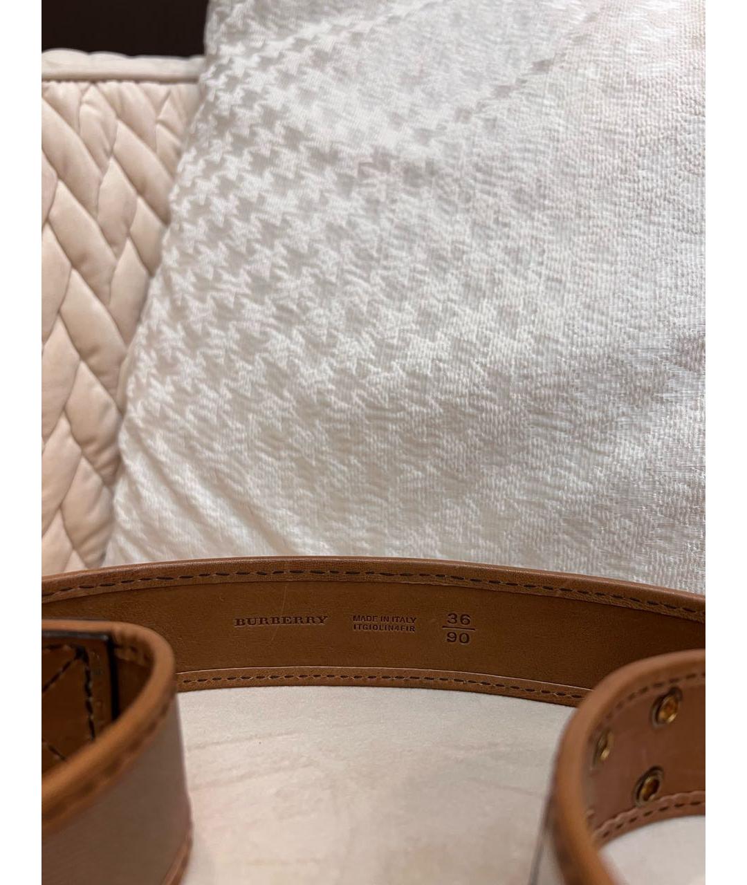 BURBERRY Коричневый кожаный ремень, фото 3