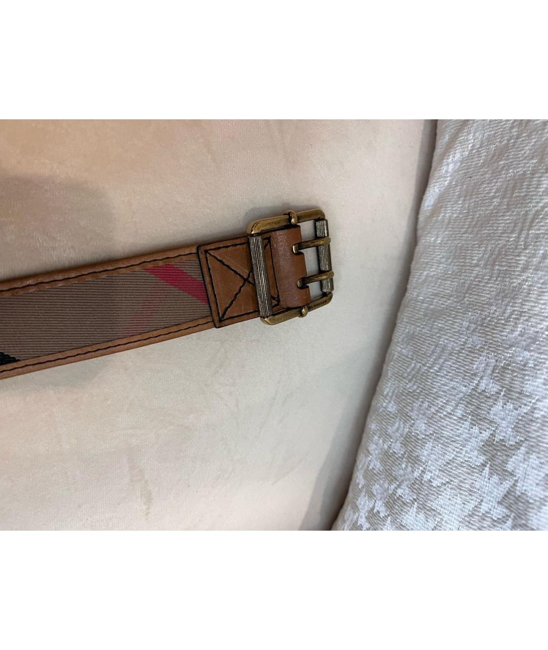 BURBERRY Коричневый кожаный ремень, фото 4