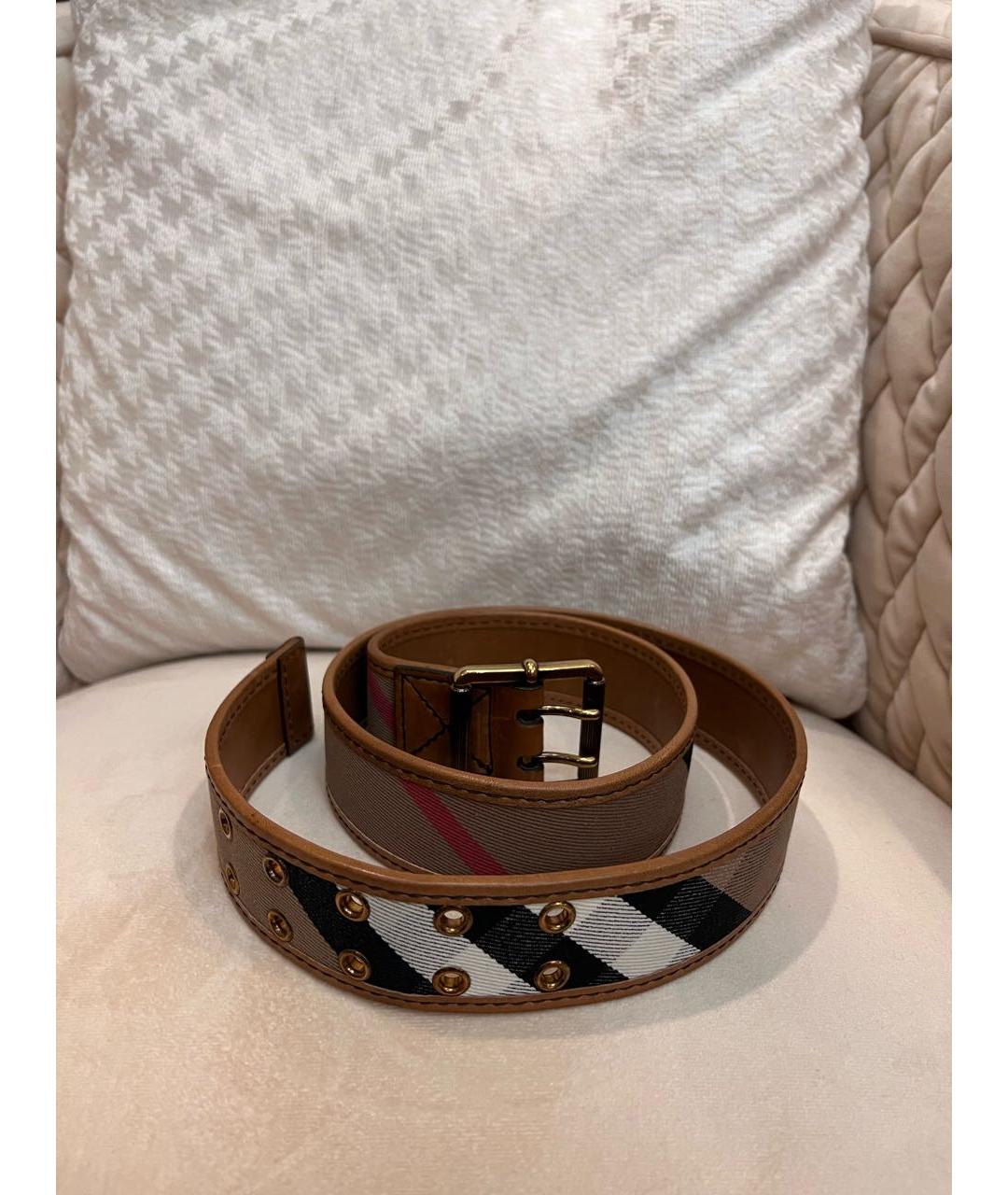 BURBERRY Коричневый кожаный ремень, фото 5
