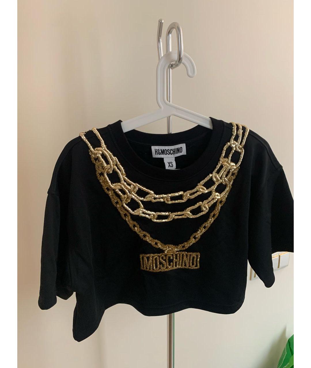 MOSCHINO Черная футболка, фото 4