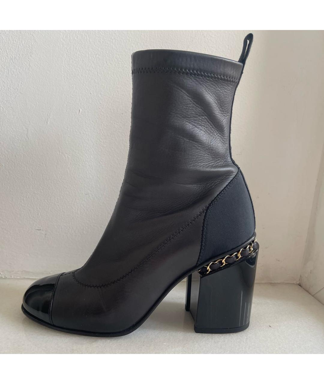 CHANEL Черные кожаные полусапоги, фото 7