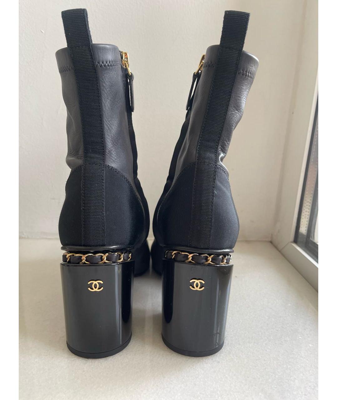 CHANEL Черные кожаные полусапоги, фото 3