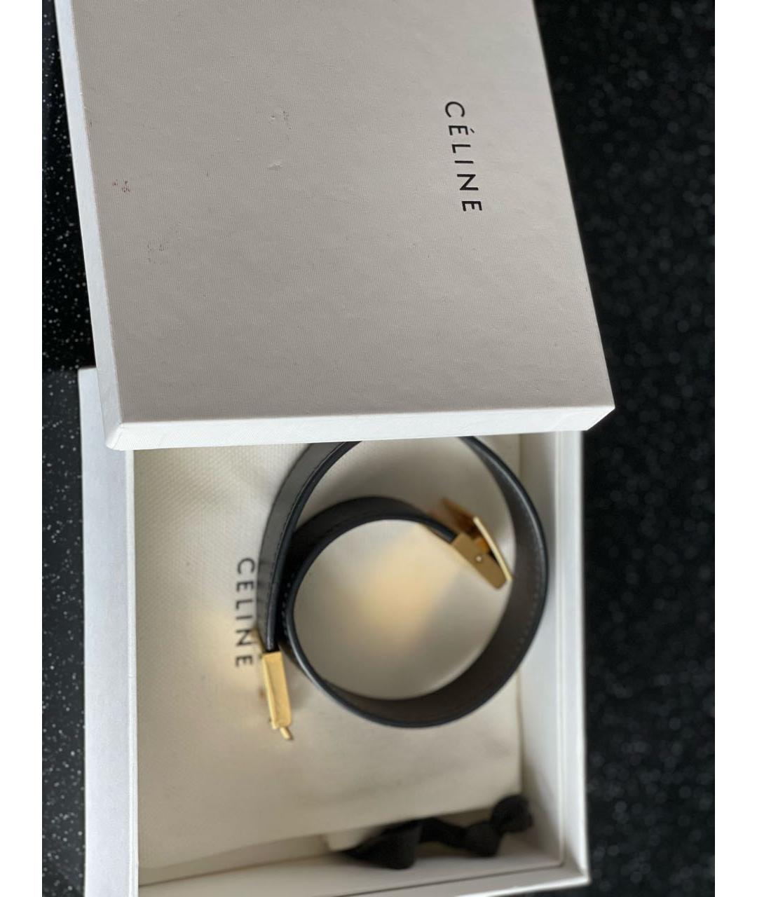 CELINE PRE-OWNED Черный кожаный браслет, фото 3