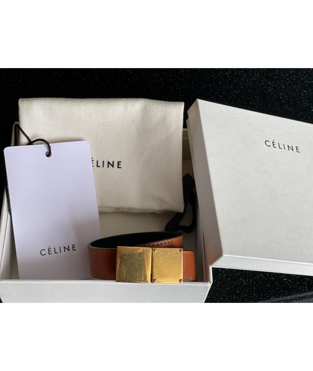 CELINE PRE-OWNED Коричневый кожаный браслет, фото 2