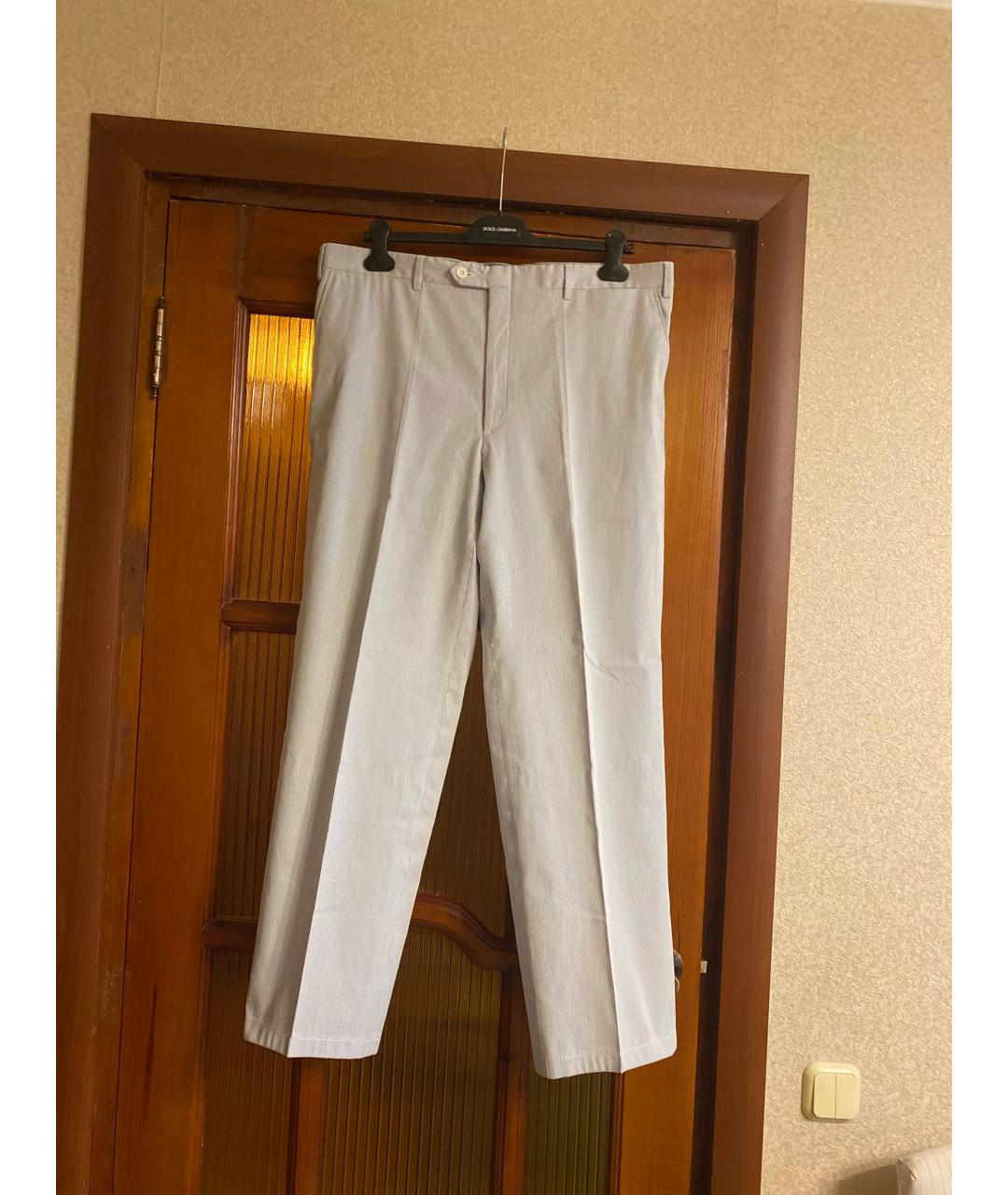 BRIONI Голубые хлопковые повседневные брюки, фото 8