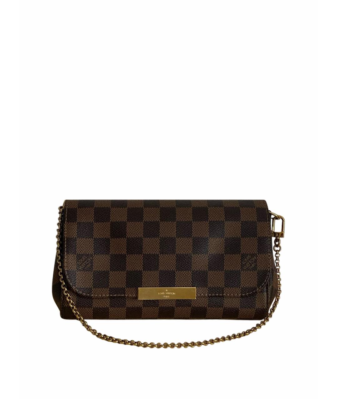 LOUIS VUITTON Коричневая кожаная сумка через плечо, фото 1