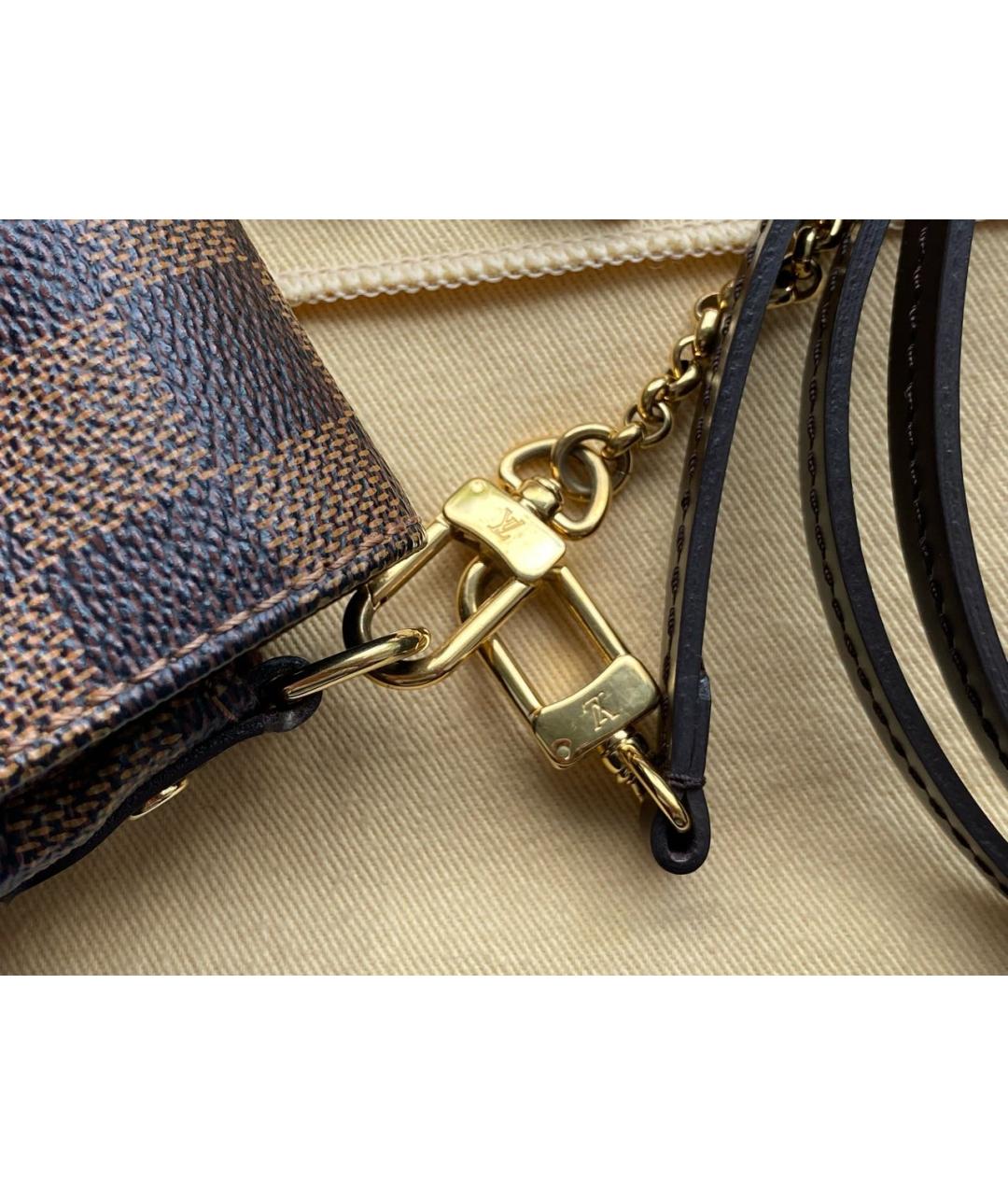 LOUIS VUITTON Коричневая кожаная сумка через плечо, фото 8