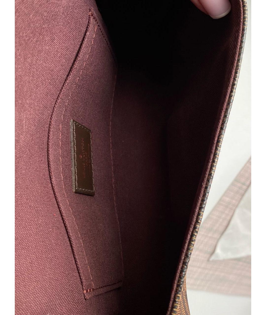 LOUIS VUITTON Коричневая кожаная сумка через плечо, фото 6
