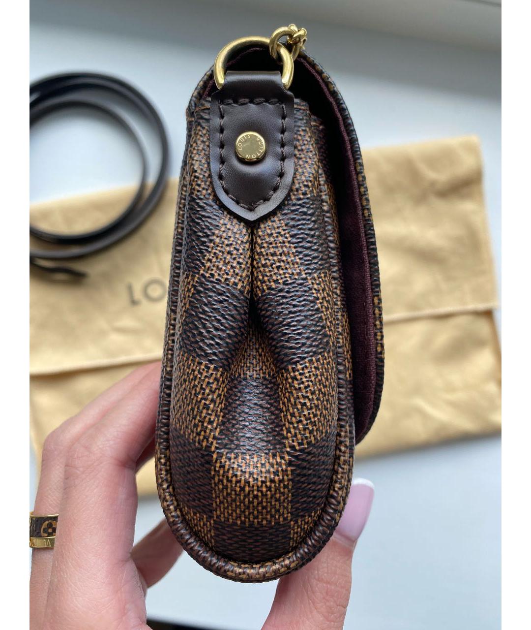 LOUIS VUITTON Коричневая кожаная сумка через плечо, фото 4