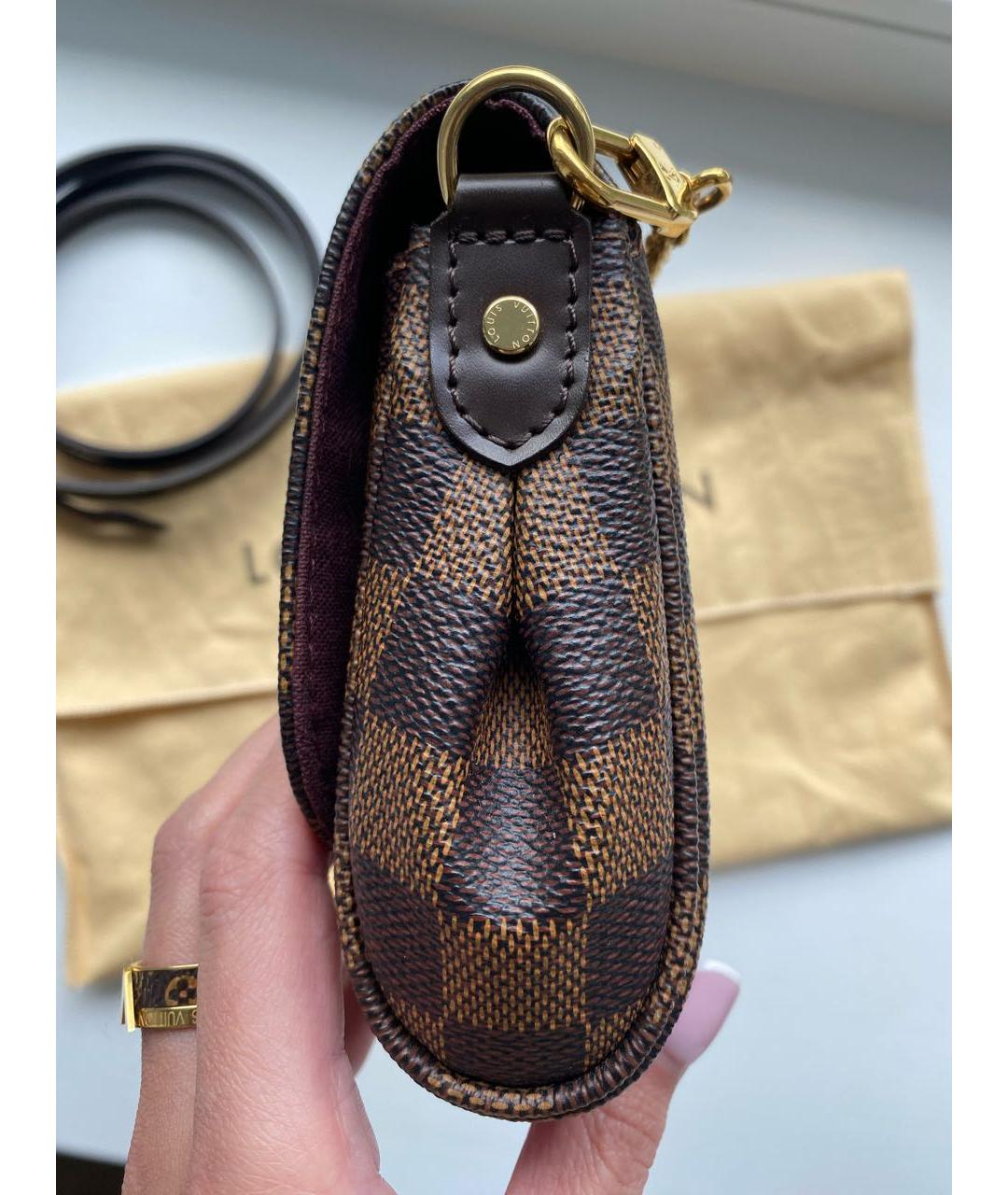 LOUIS VUITTON Коричневая кожаная сумка через плечо, фото 5