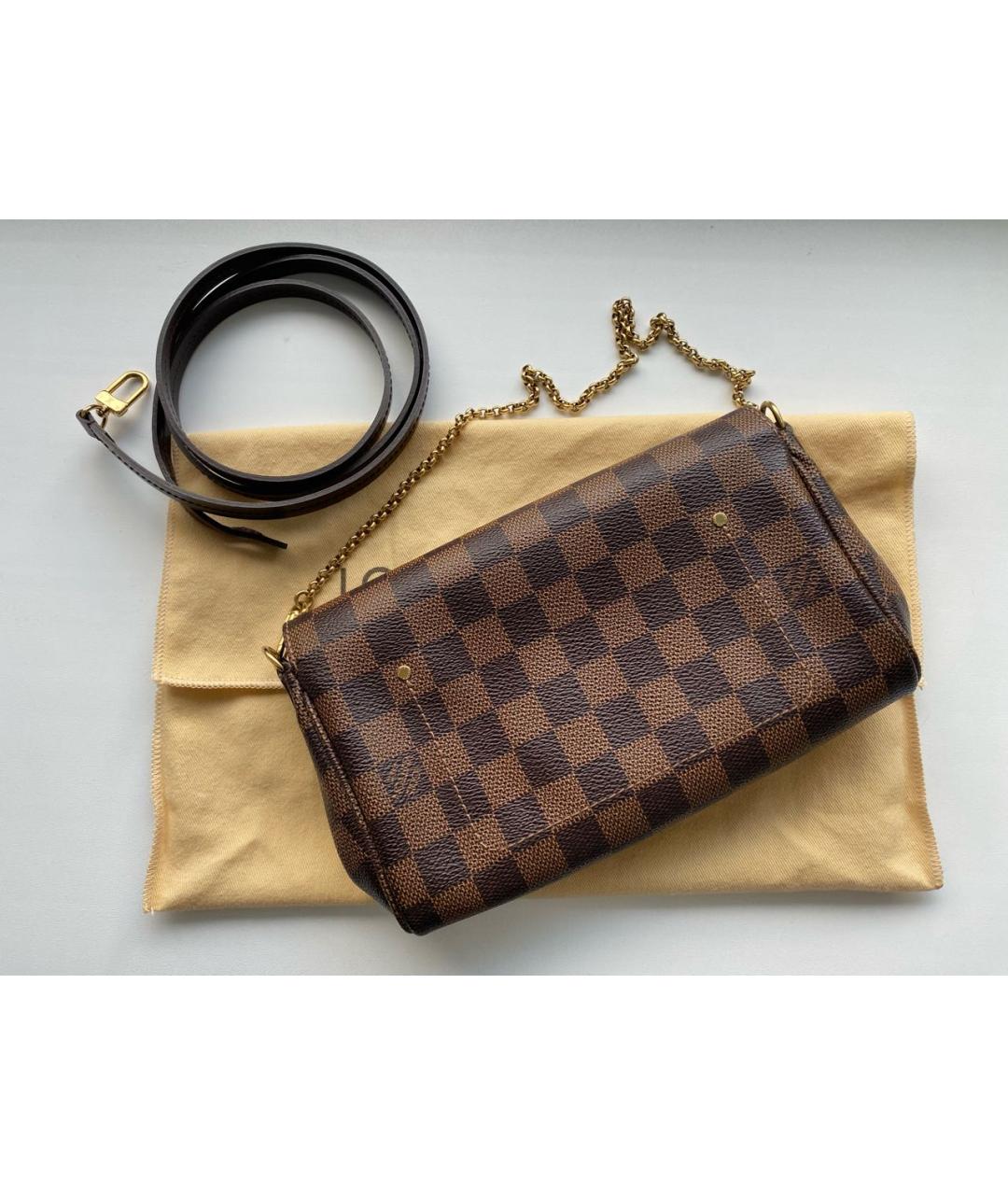 LOUIS VUITTON Коричневая кожаная сумка через плечо, фото 3