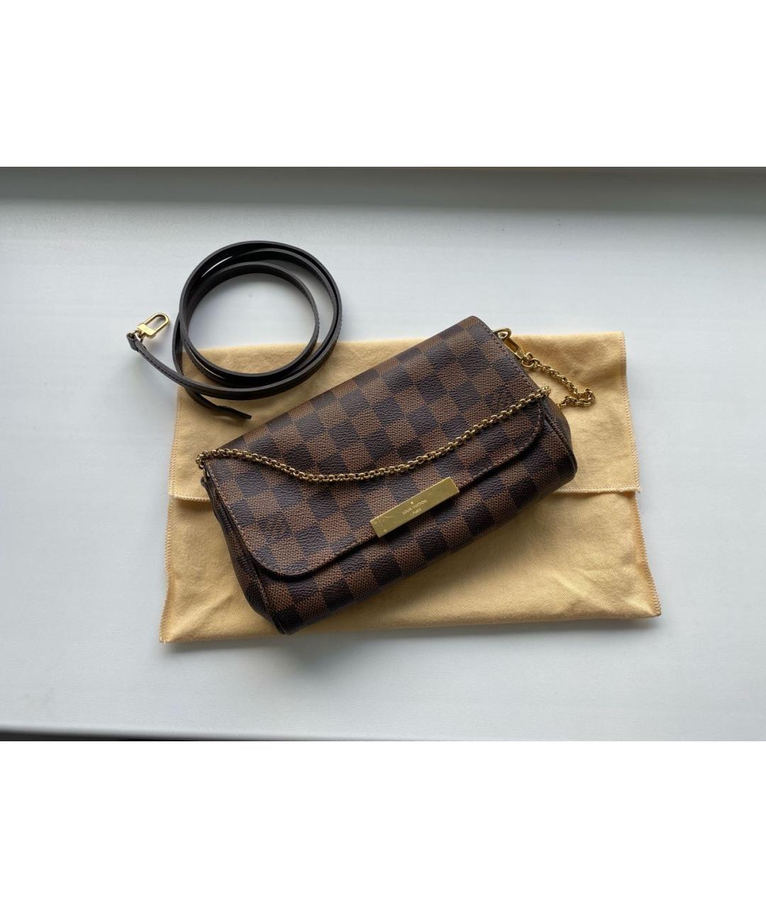 LOUIS VUITTON Коричневая кожаная сумка через плечо, фото 2