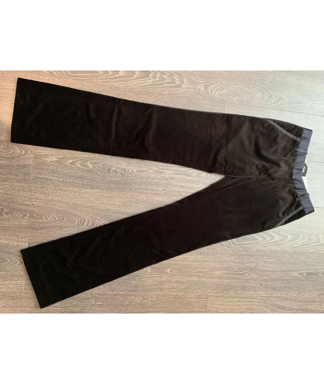 DOLCE&GABBANA Черные велюровые прямые брюки, фото 5
