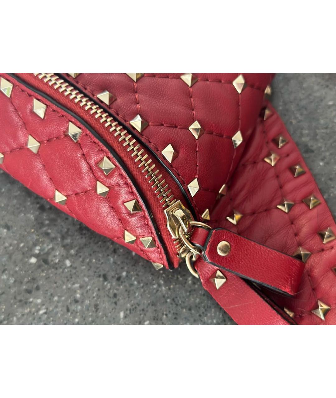 VALENTINO Красная кожаная поясная сумка, фото 6