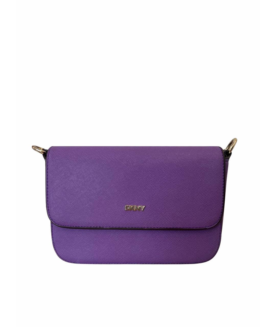 DKNY Фиолетовая кожаная сумка через плечо, фото 1