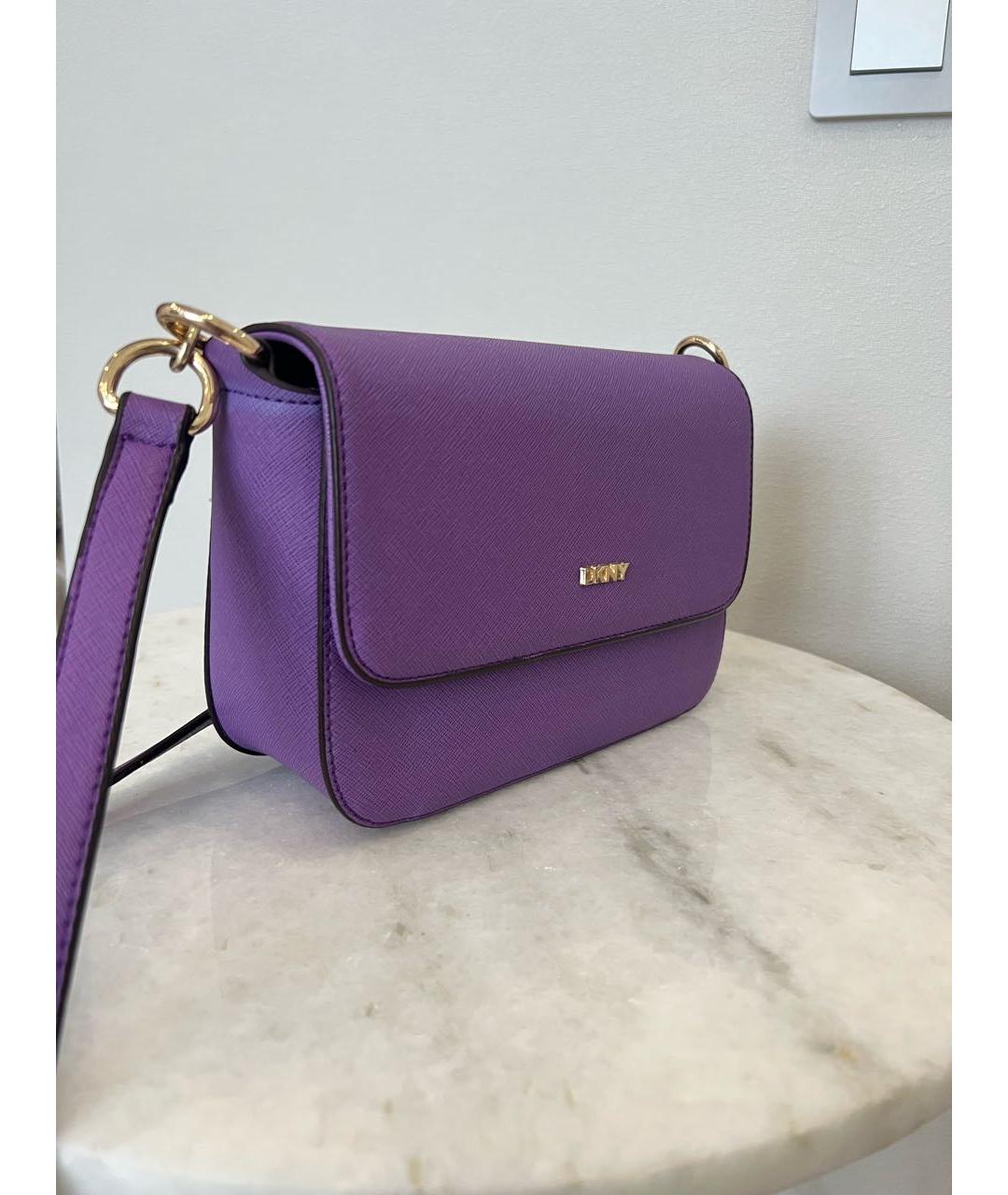 DKNY Фиолетовая кожаная сумка через плечо, фото 2