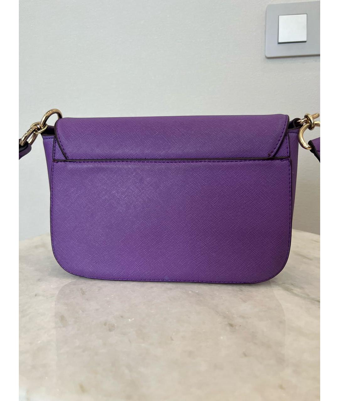 DKNY Фиолетовая кожаная сумка через плечо, фото 3