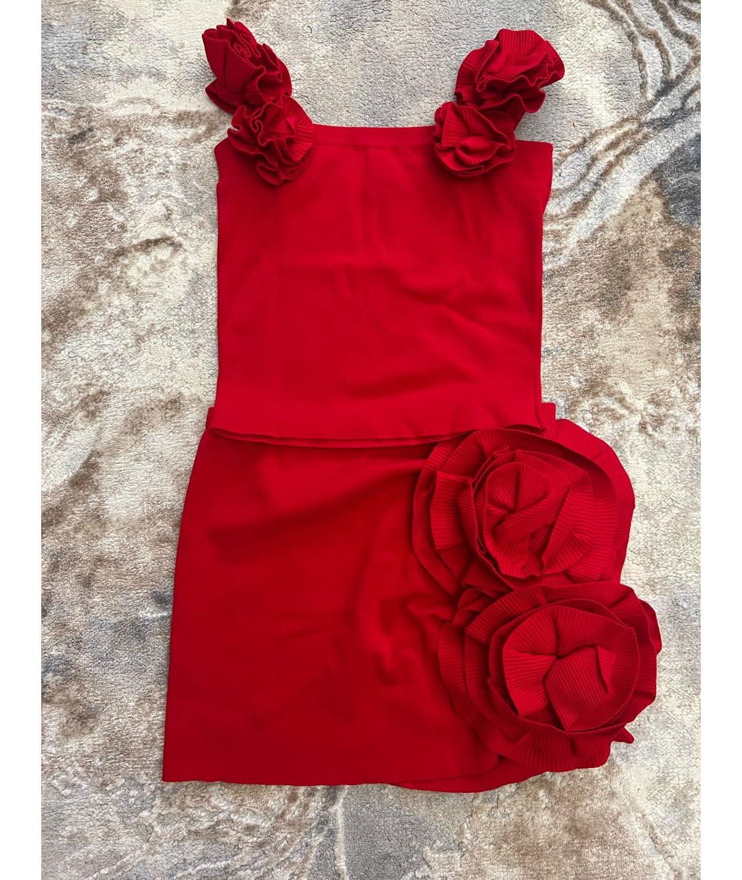 MAGDA BUTRYM Красный вискозный костюм с юбками, фото 3