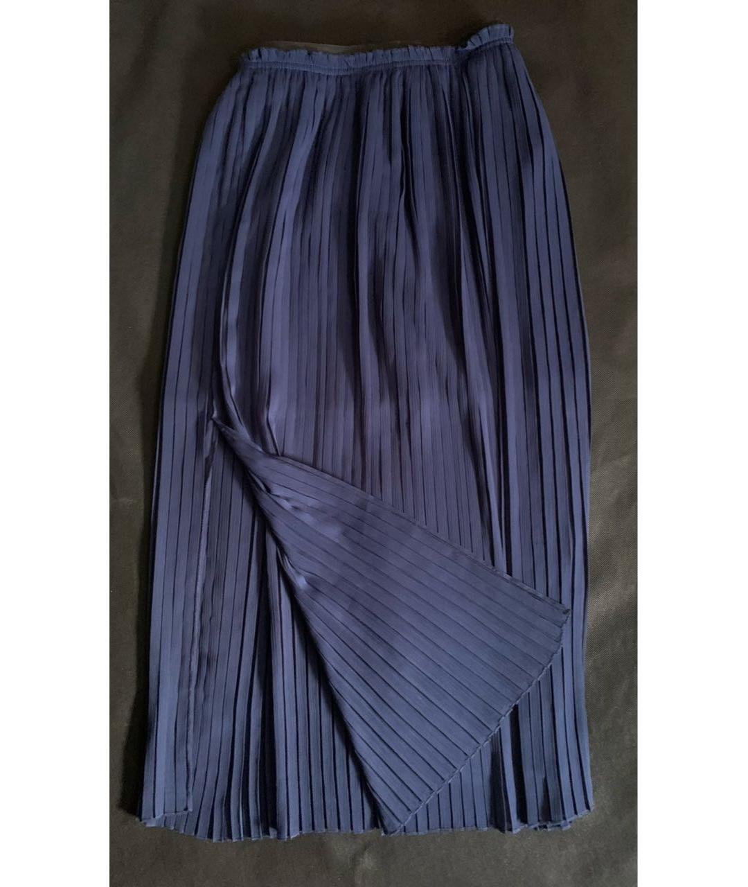 REBECCA MINKOFF Темно-синяя полиэстеровая юбка миди, фото 3