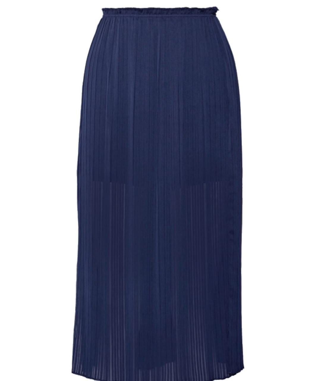 REBECCA MINKOFF Темно-синяя полиэстеровая юбка миди, фото 5