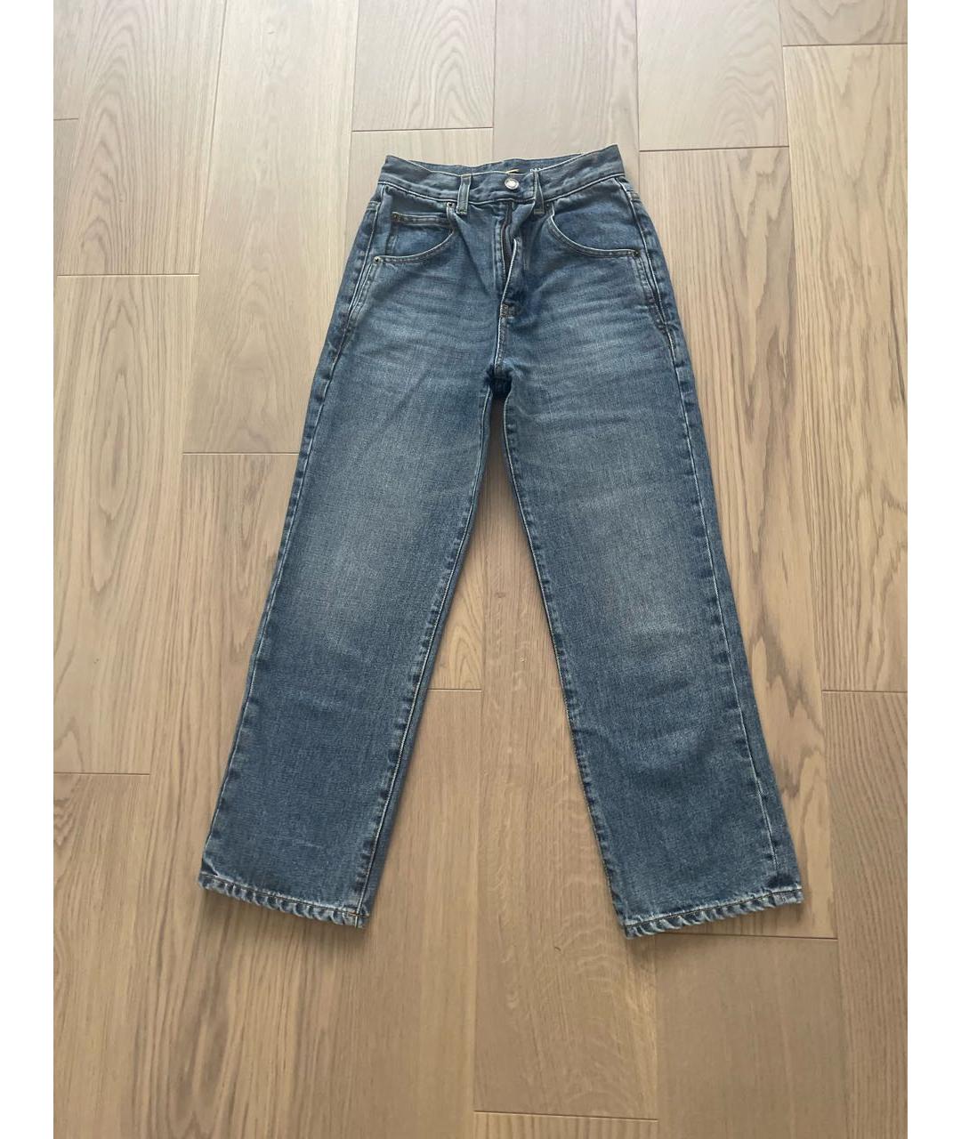 SAINT LAURENT Синие хлопковые прямые джинсы, фото 5