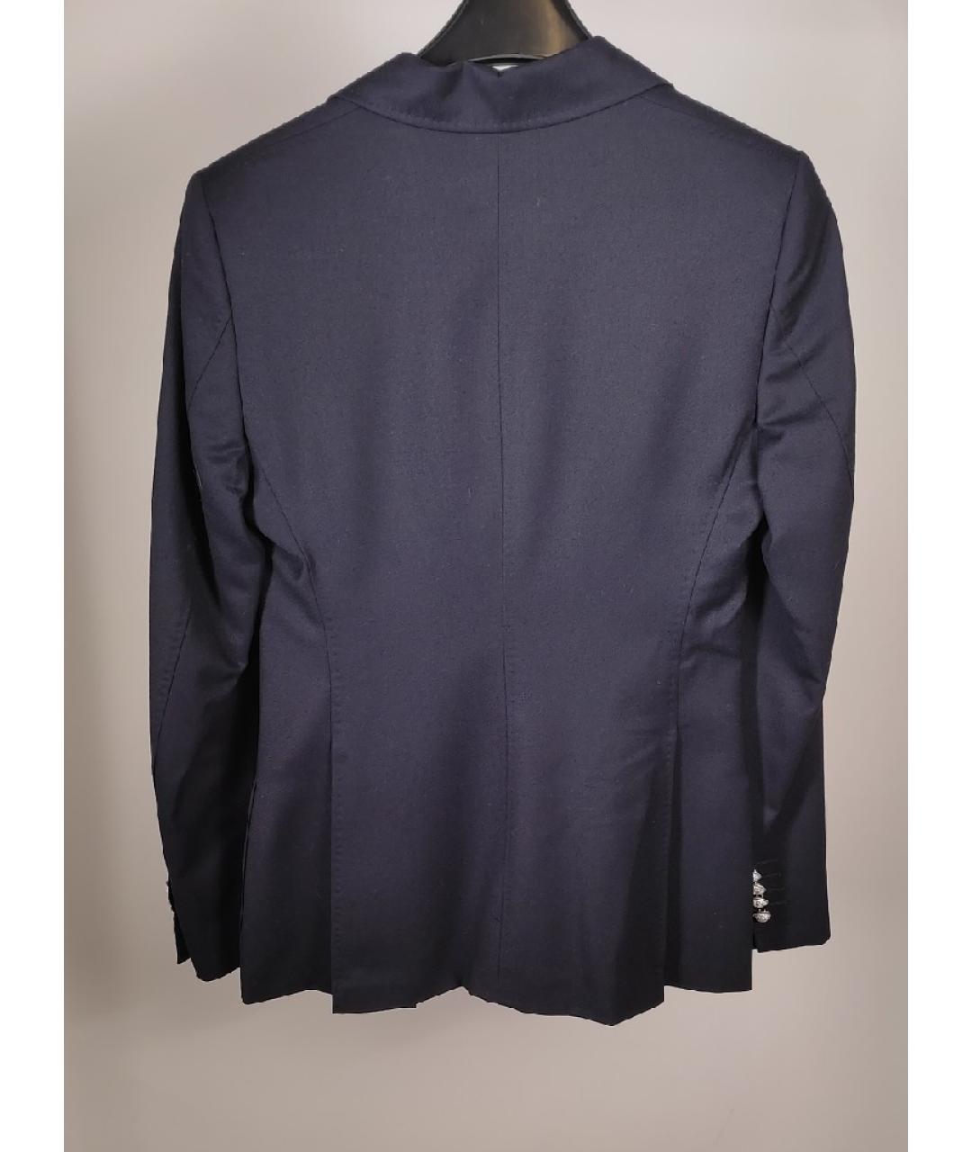 PATRICK HELLMANN Темно-синий шерстяной жакет/пиджак, фото 2