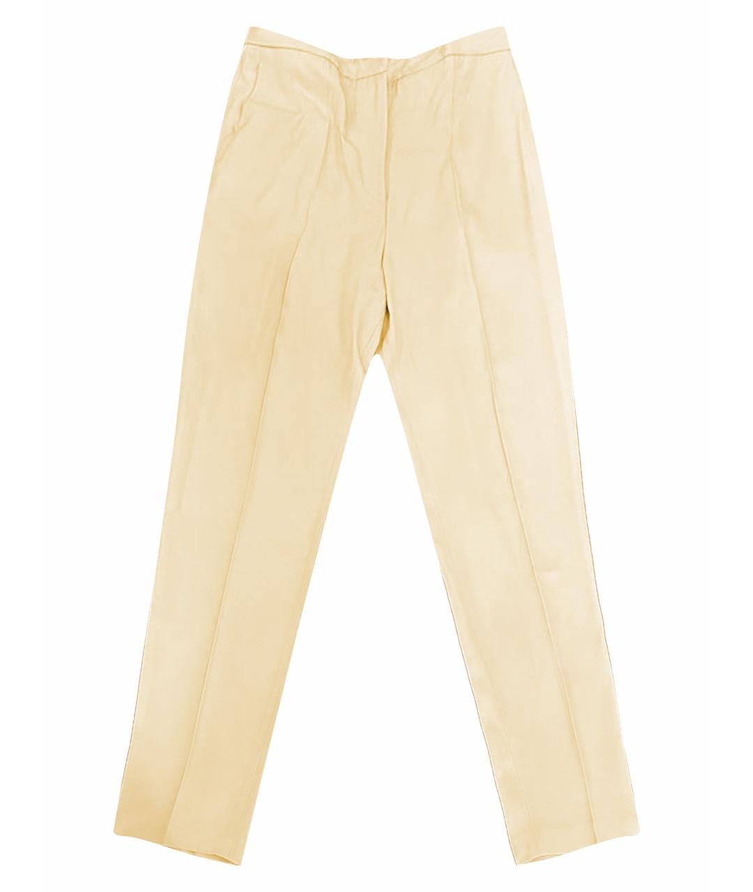 GENNY Бежевые ацетатные брюки узкие, фото 1