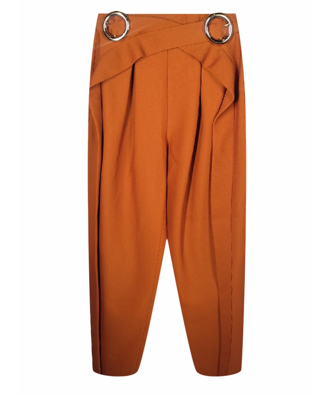 DELPOZO Оранжевое шерстяные прямые брюки, фото 1