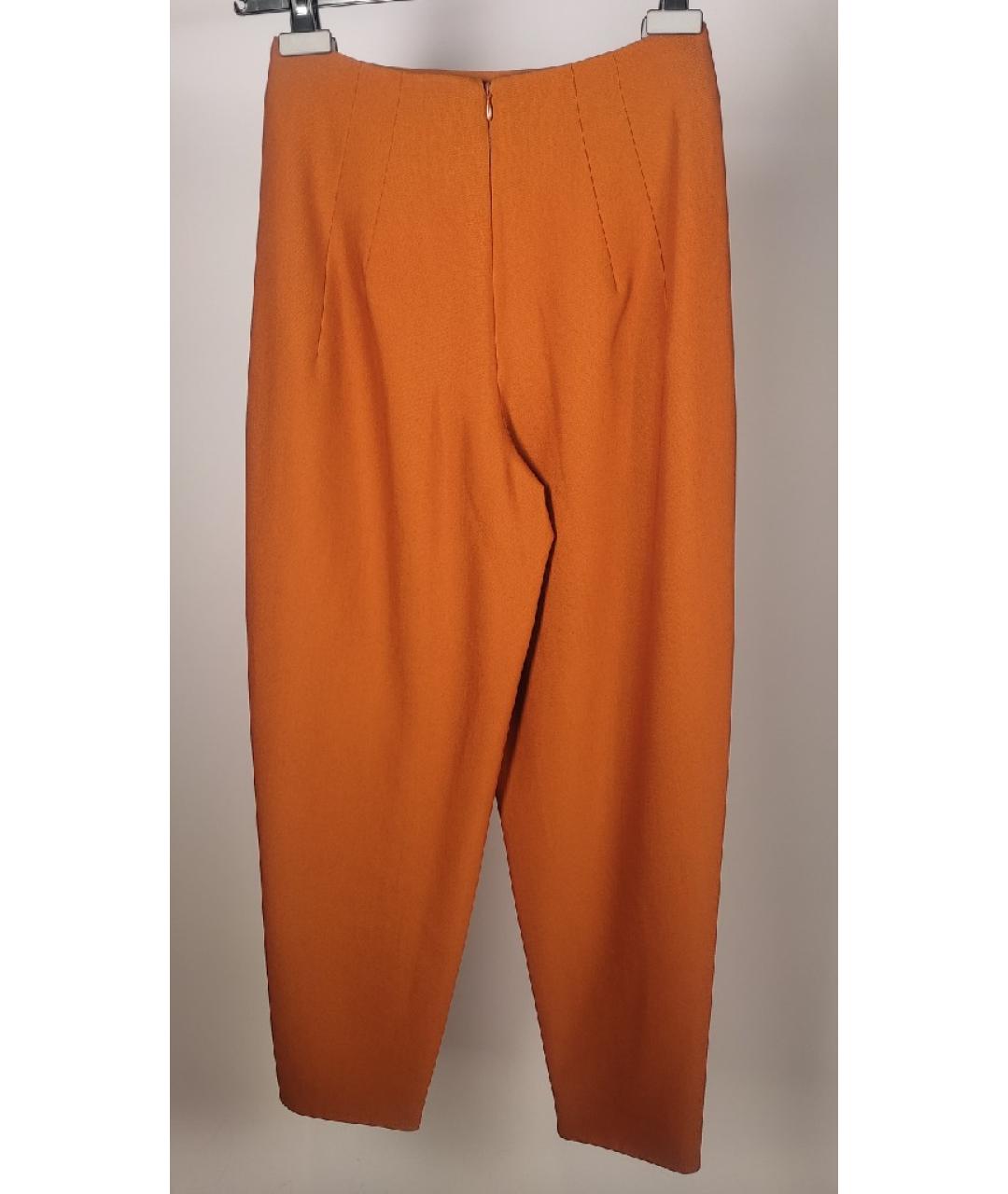 DELPOZO Оранжевое шерстяные прямые брюки, фото 2