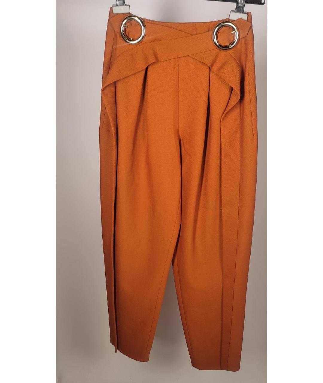 DELPOZO Оранжевое шерстяные прямые брюки, фото 6