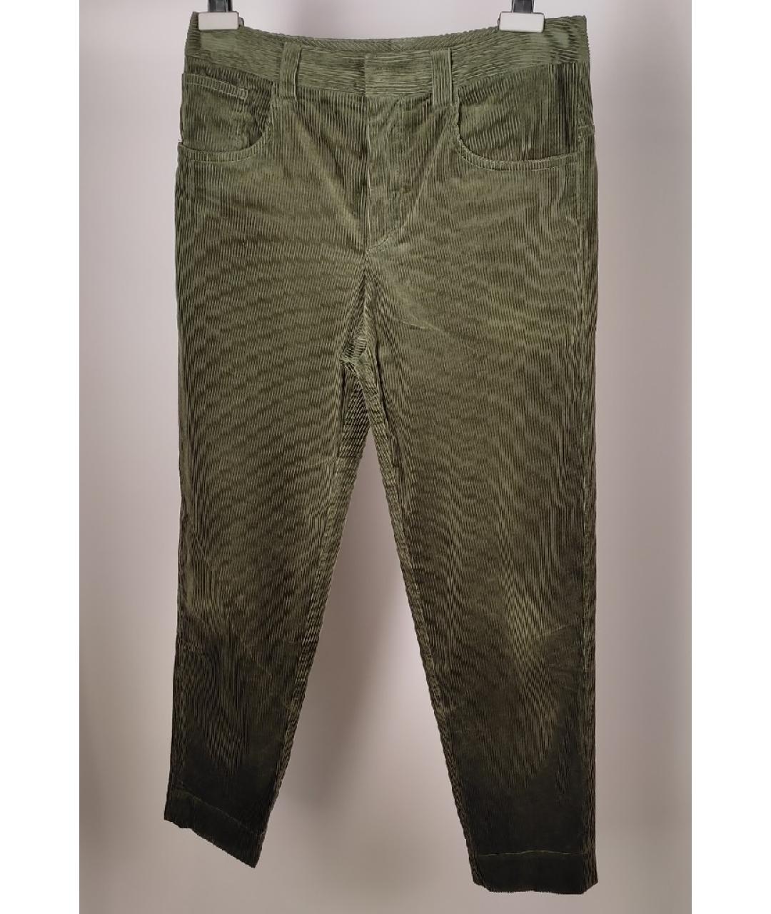 EREDA Зеленые хлопковые прямые брюки, фото 6