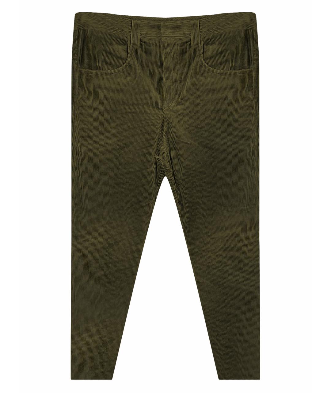 EREDA Зеленые хлопковые прямые брюки, фото 1