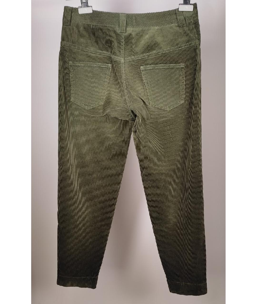 EREDA Зеленые хлопковые прямые брюки, фото 2