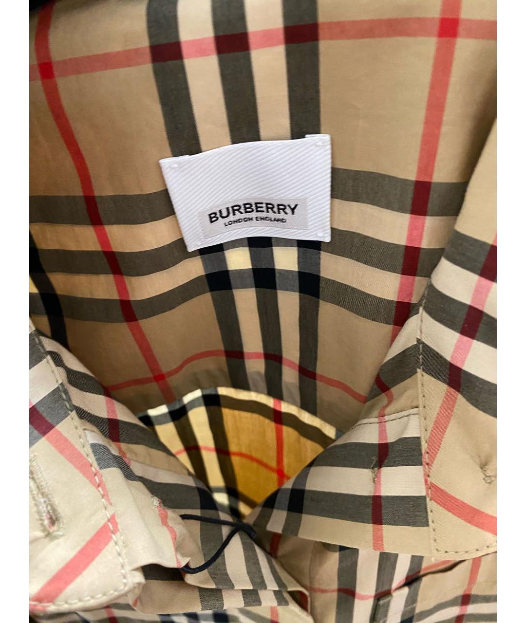 BURBERRY Бежевое хлопковое повседневное платье, фото 2