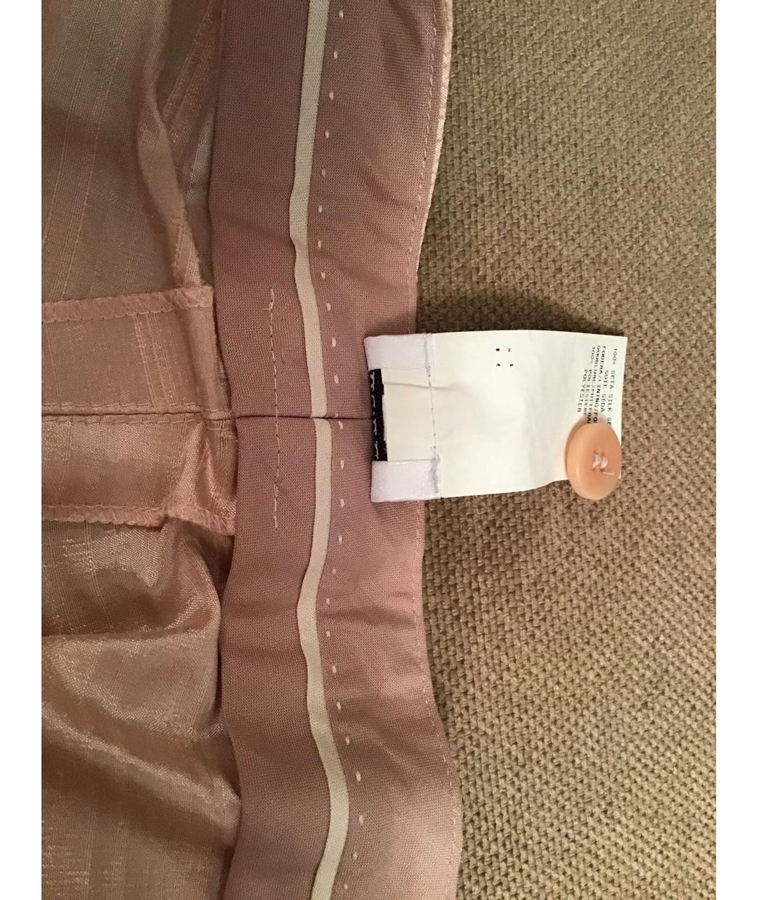 ARMANI COLLEZIONI Розовые шелковые прямые брюки, фото 7