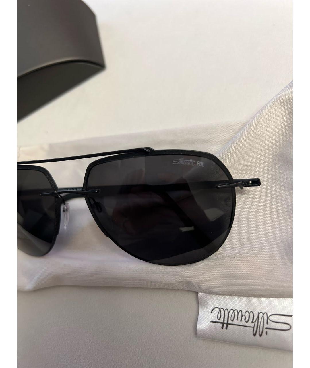 SILHOUETTE Черные металлические солнцезащитные очки, фото 3