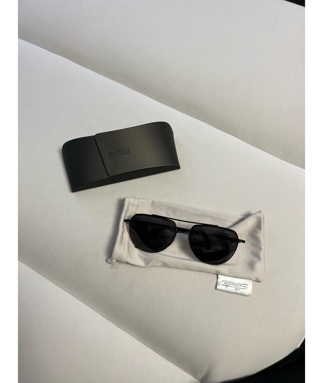 SILHOUETTE Черные металлические солнцезащитные очки, фото 4