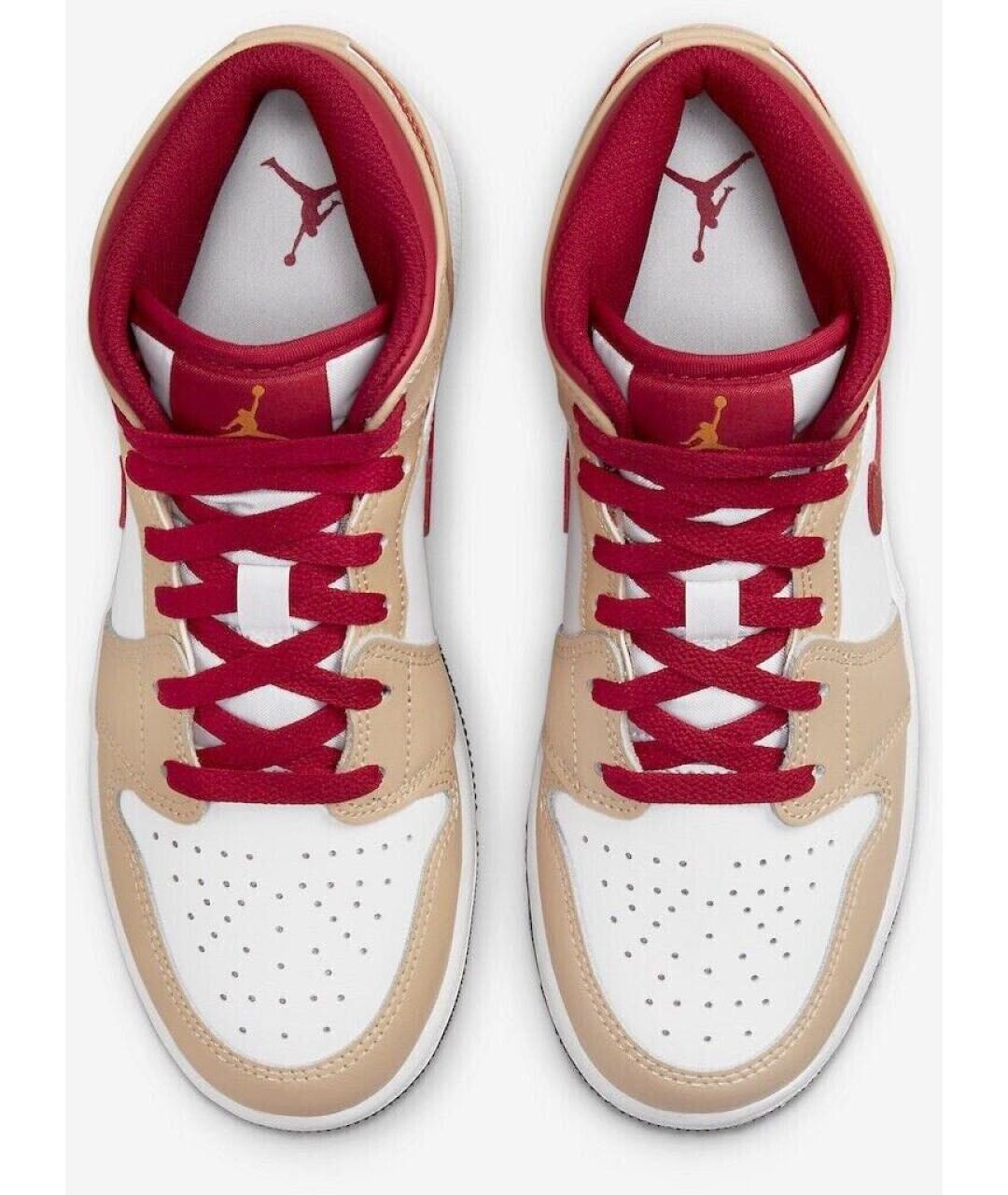 JORDAN Бежевые кожаные кроссовки, фото 3