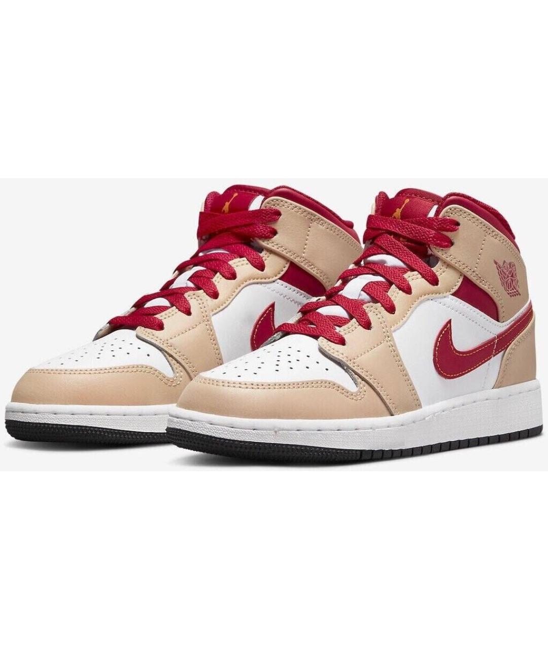 JORDAN Бежевые кожаные кроссовки, фото 2