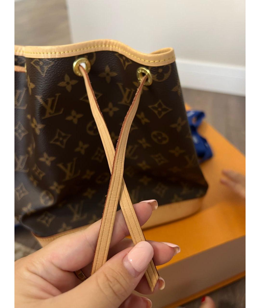 LOUIS VUITTON Коричневая кожаная сумка тоут, фото 7