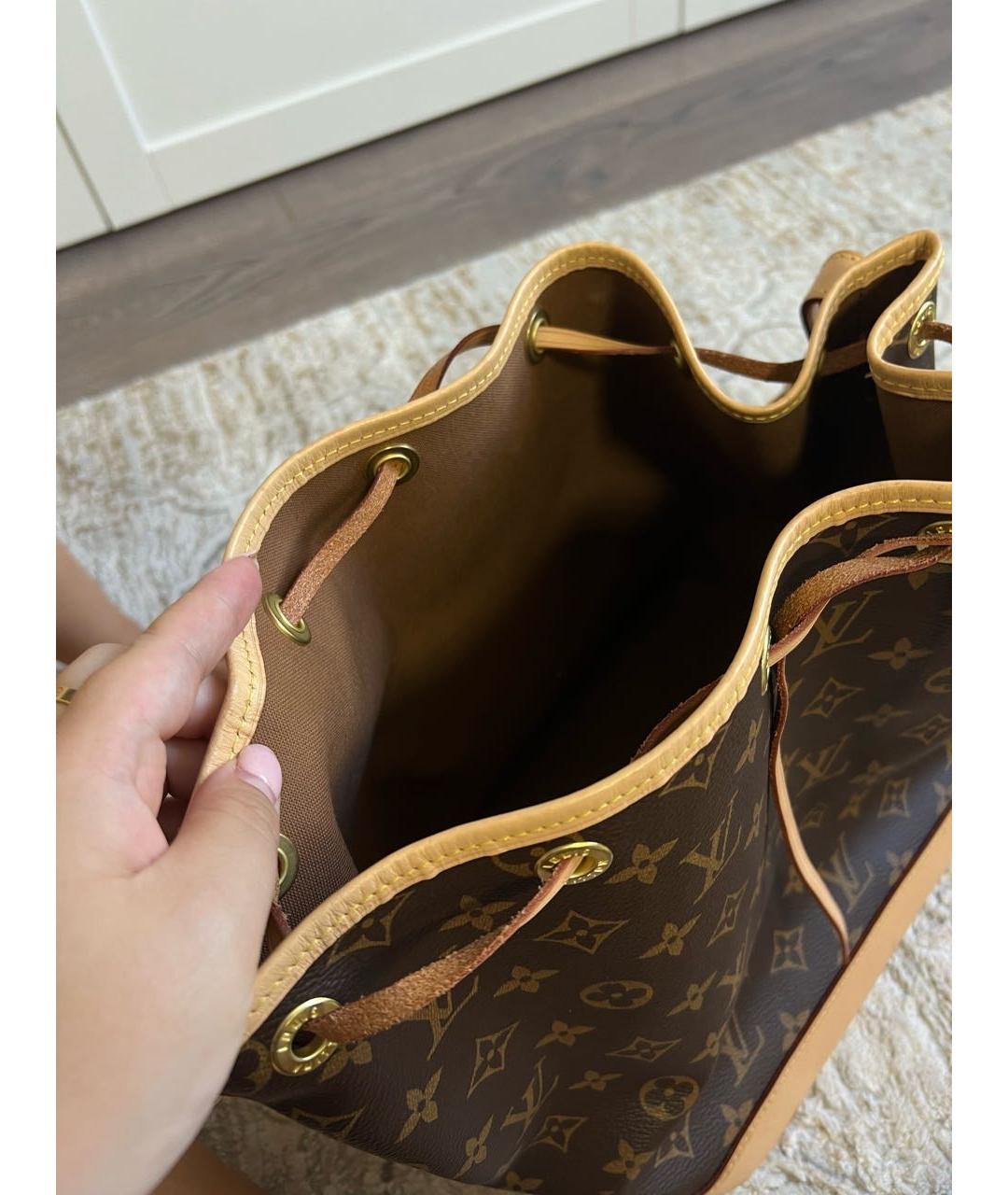 LOUIS VUITTON Коричневая кожаная сумка тоут, фото 4