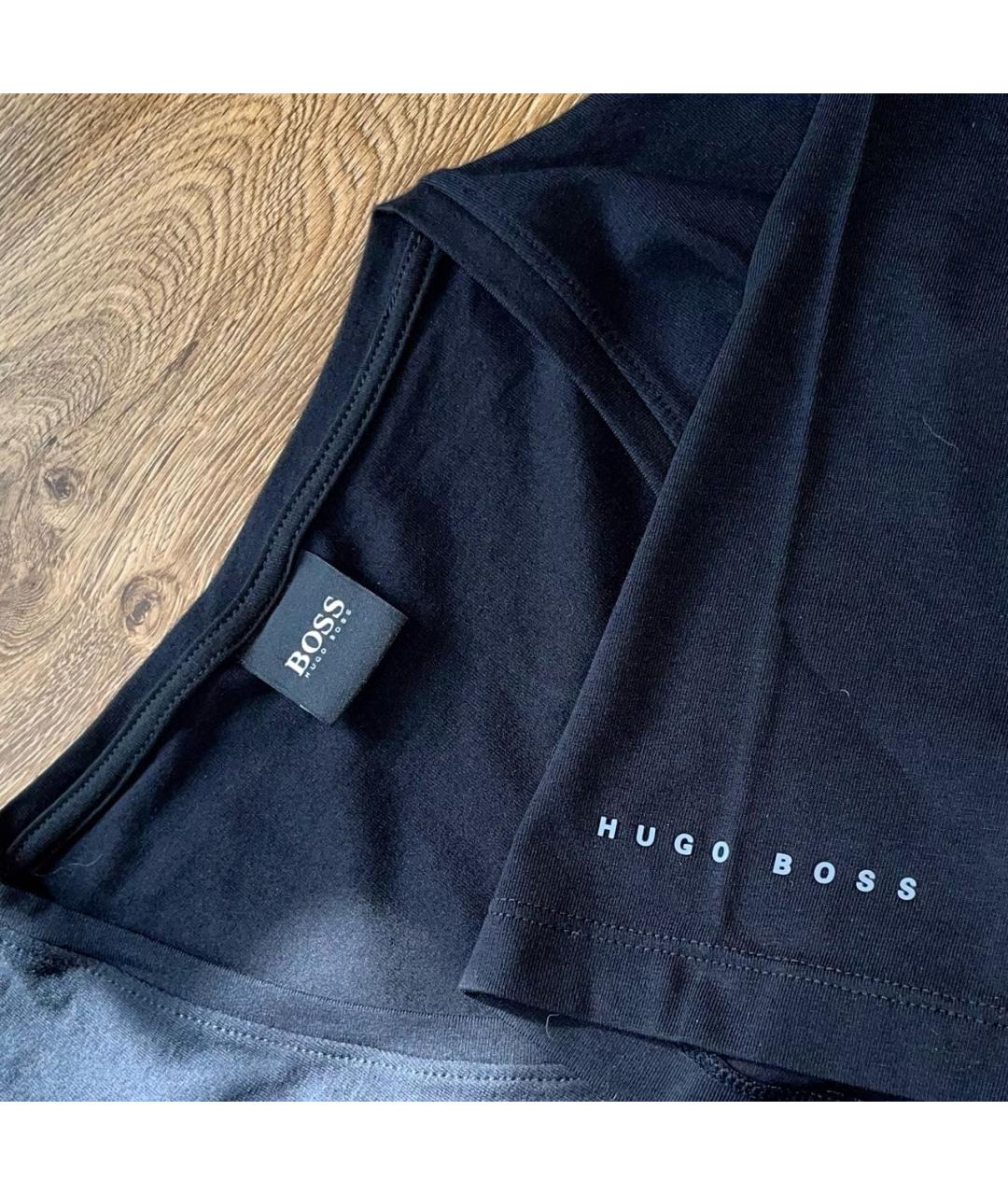 HUGO BOSS Черная хлопковая футболка, фото 3